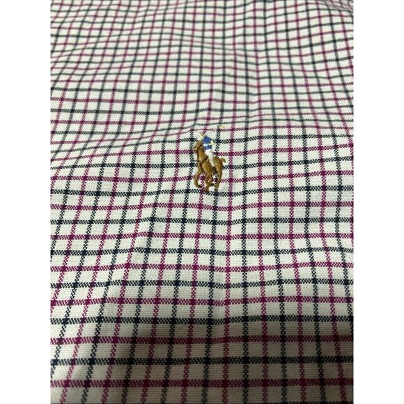 Ralph Lauren Shirt Mens Extra Large Pink Flesh Pony Check Button Classic XL - Picture 3 of 10